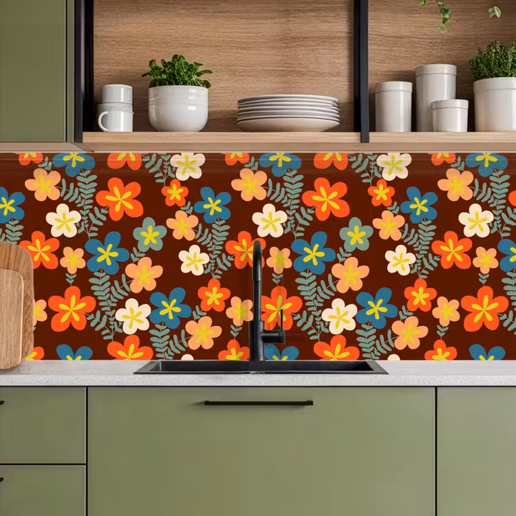 Schienale cucina - Retrò - Motivi - Fiori - Anni '70 — 8