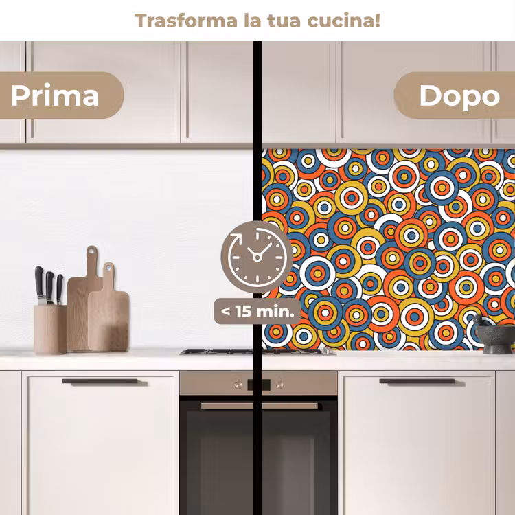 Schienale cucina - Motivo - Retrò - Cerchio — 3