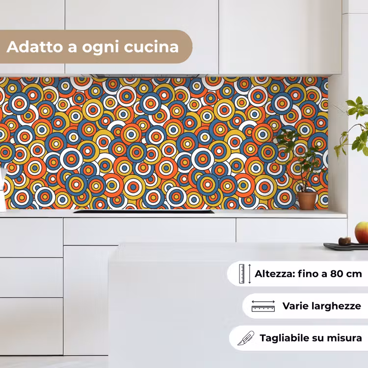 Schienale cucina - Motivo - Retrò - Cerchio — 7