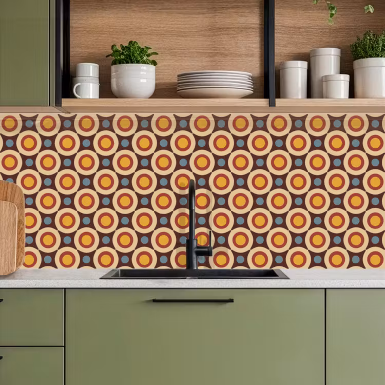 Schienale cucina - Retrò - Vintage - Design - Cerchio — 8