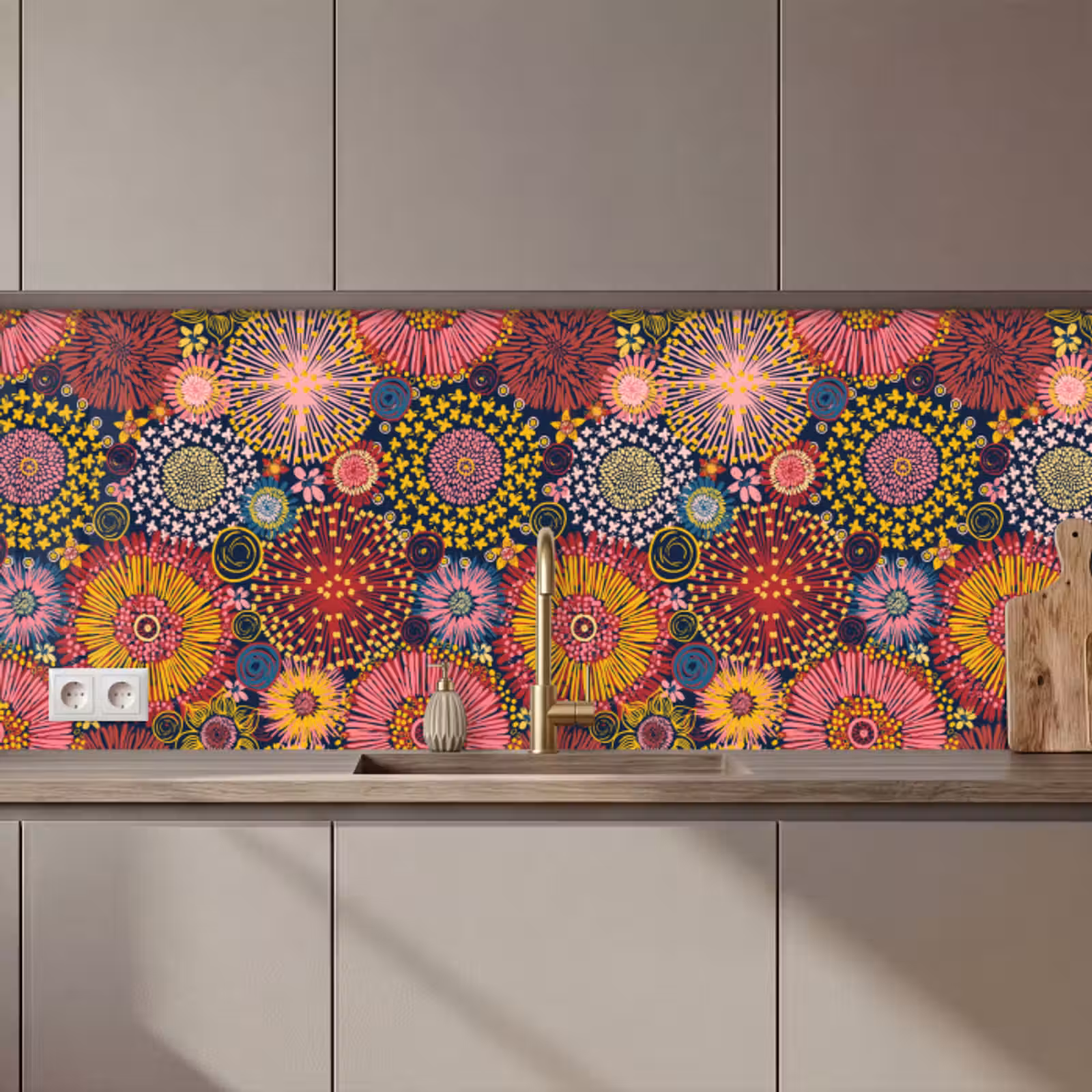Schienale cucina - Fiori - Modello - Linea — 1