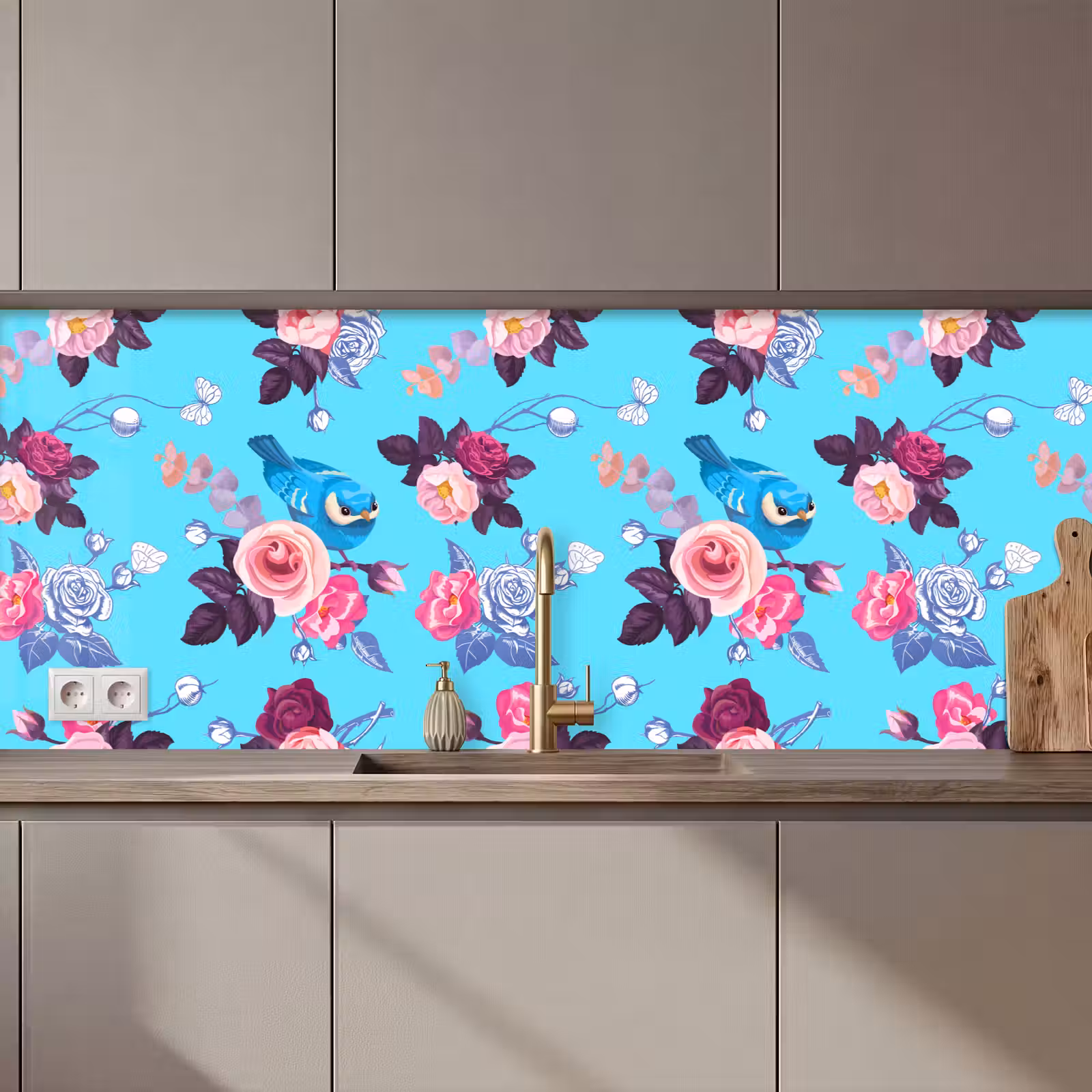 Schienale cucina - Uccelli - Fiori - Modelli — 1
