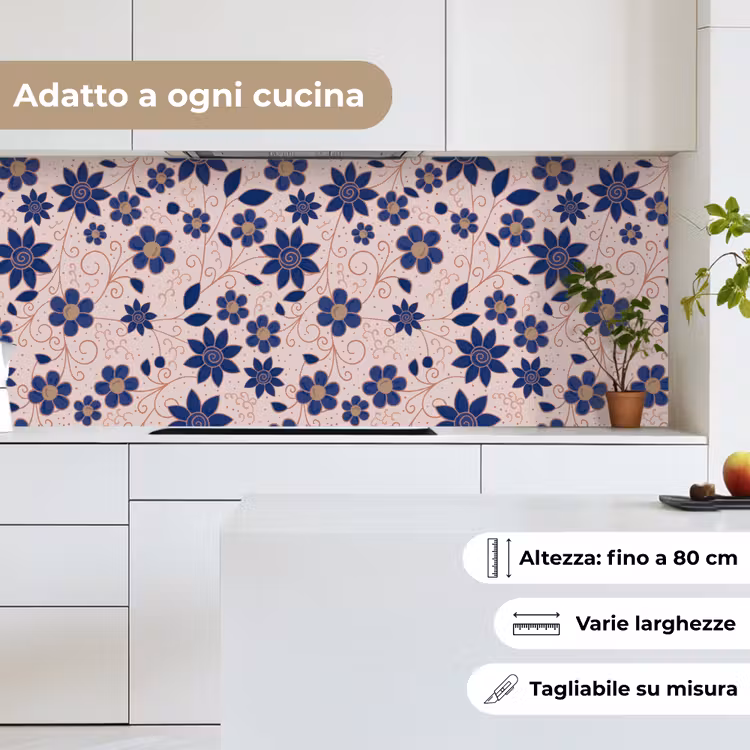 Schienale cucina - Fiori - Blu - Giappone - Modelli — 7