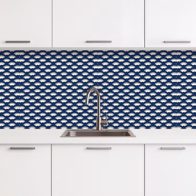 Schienale cucina - Giapponese - Blu - Bianco - Motivi — 4