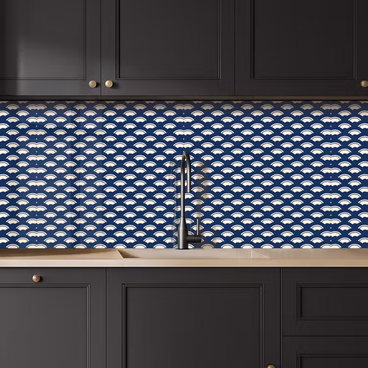 Schienale cucina - Giapponese - Blu - Bianco - Motivi — 6