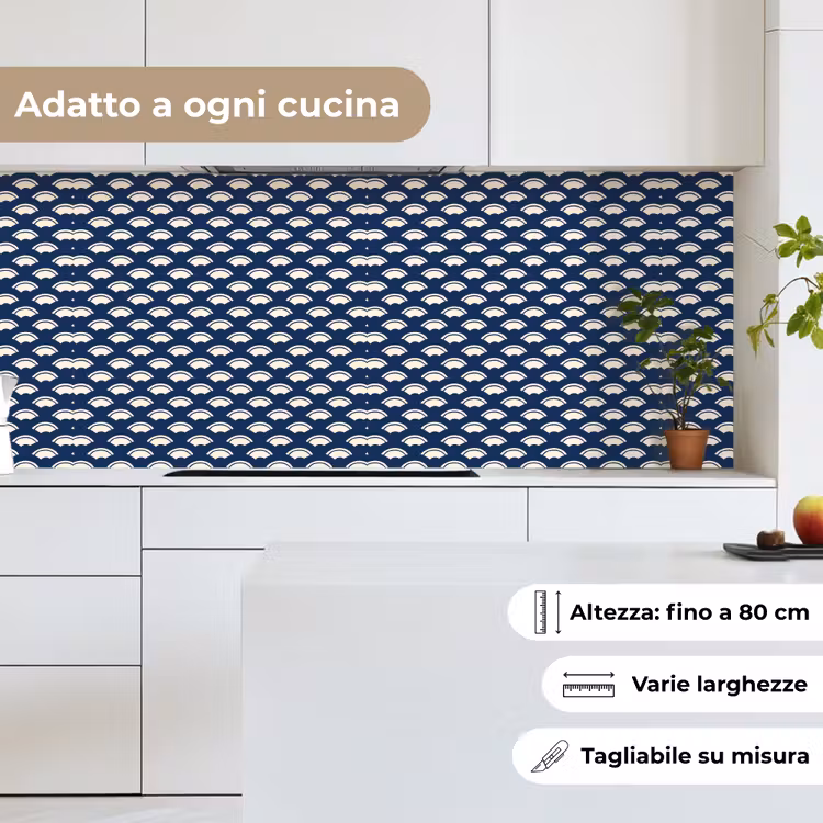 Schienale cucina - Giapponese - Blu - Bianco - Motivi — 7