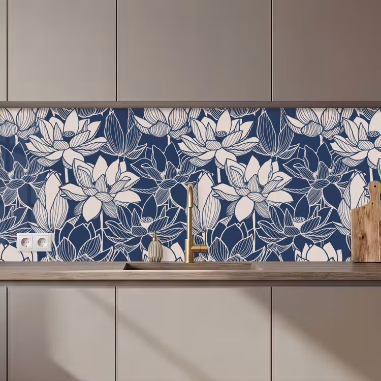 Schienale cucina - Loto - Blu - Modelli — 1