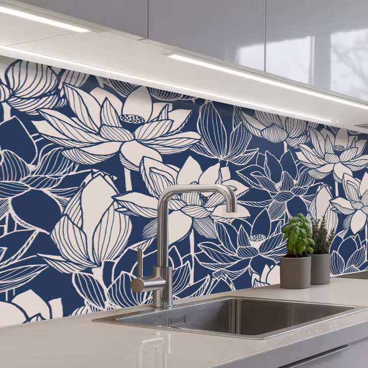 Schienale cucina - Loto - Blu - Modelli — 2
