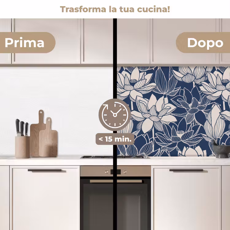 Schienale cucina - Loto - Blu - Modelli — 3