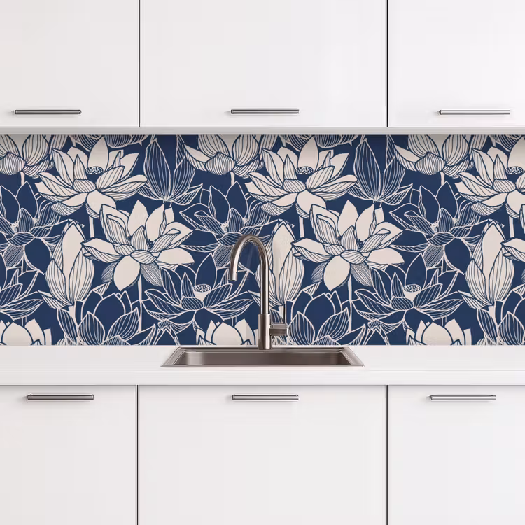 Schienale cucina - Loto - Blu - Modelli — 4