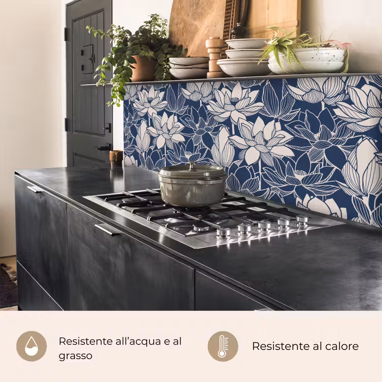 Schienale cucina - Loto - Blu - Modelli — 5