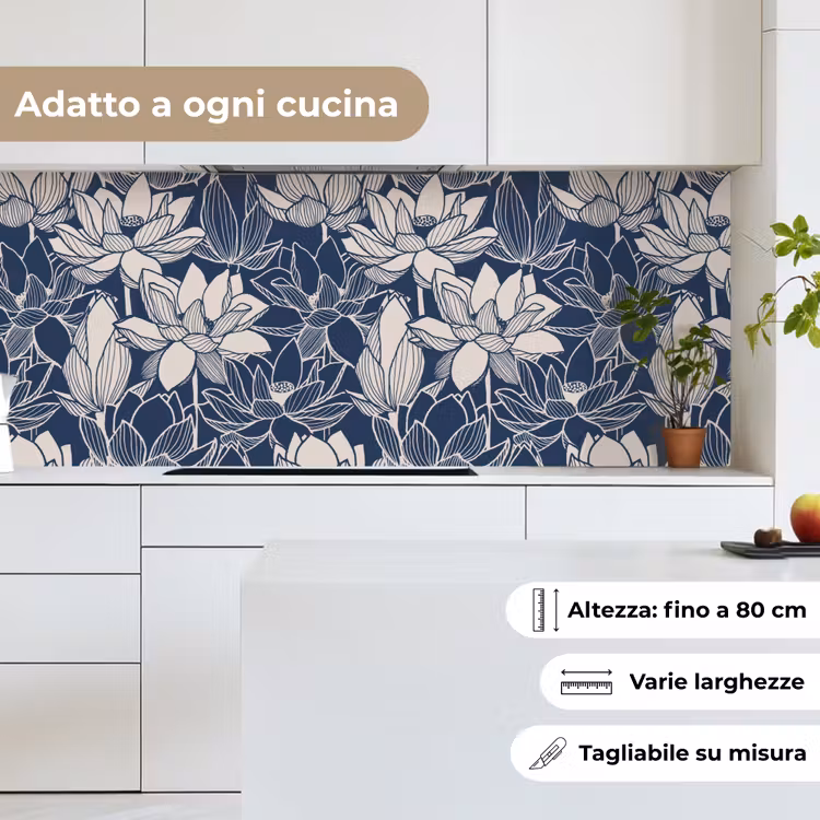 Schienale cucina - Loto - Blu - Modelli — 7