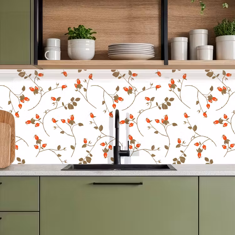Schienale cucina - Modelli - Piante - Romantico - Botanico — 8