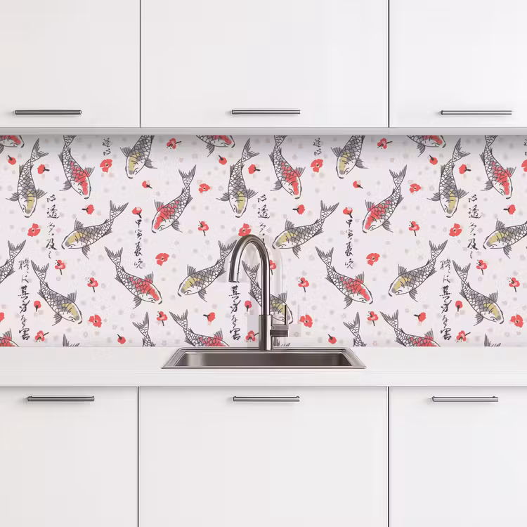 Schienale cucina - Pesci - Koi - Fiori - Modelli — 4