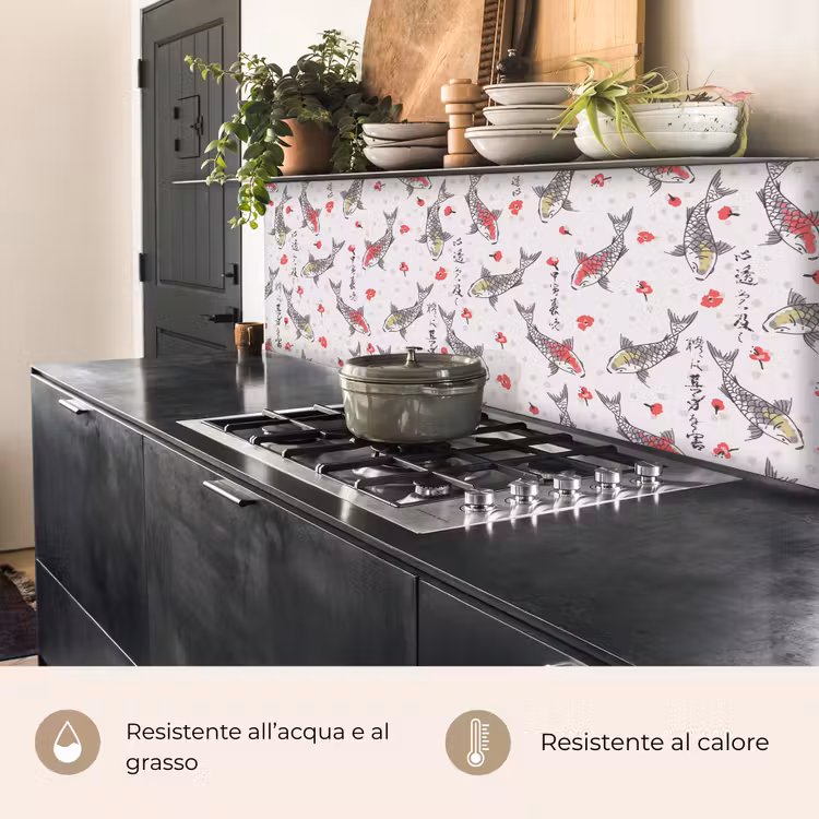 Schienale cucina - Pesci - Koi - Fiori - Modelli — 5