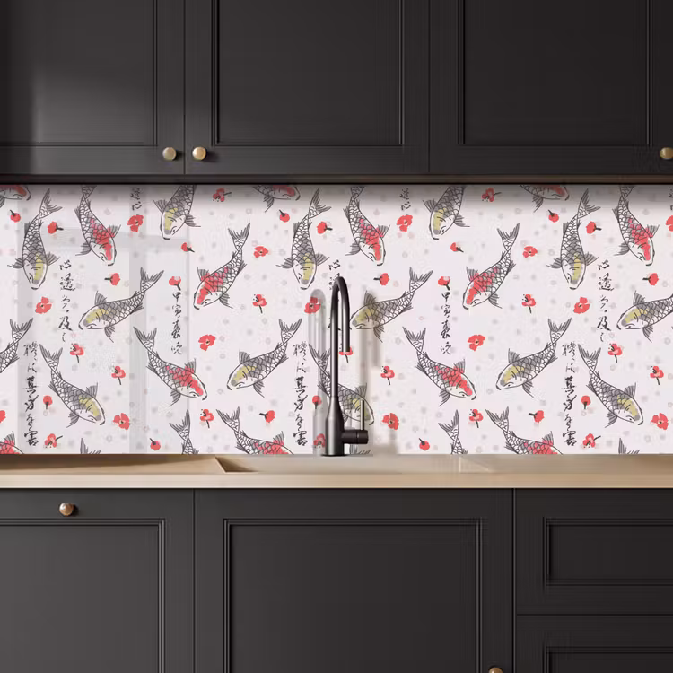 Schienale cucina - Pesci - Koi - Fiori - Modelli — 6