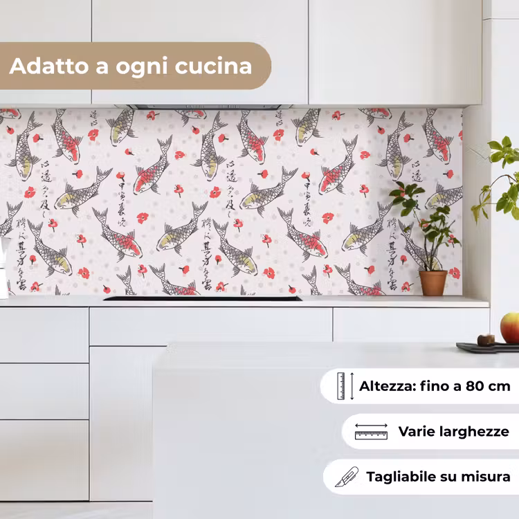 Schienale cucina - Pesci - Koi - Fiori - Modelli — 7