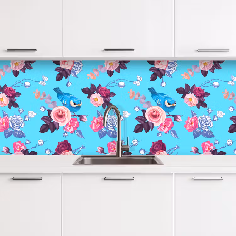 Schienale cucina - Uccelli - Fiori - Modelli — 4