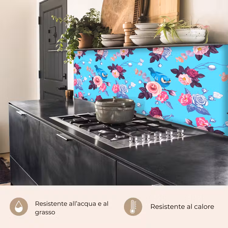Schienale cucina - Uccelli - Fiori - Modelli — 5
