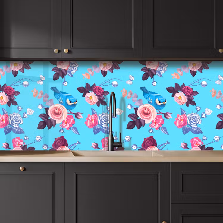 Schienale cucina - Uccelli - Fiori - Modelli — 6