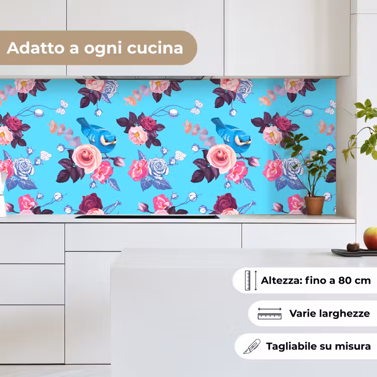 Schienale cucina - Uccelli - Fiori - Modelli — 7