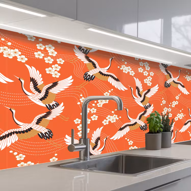 Schienale cucina - Gru - Sakura - Modelli - Giapponese — 2