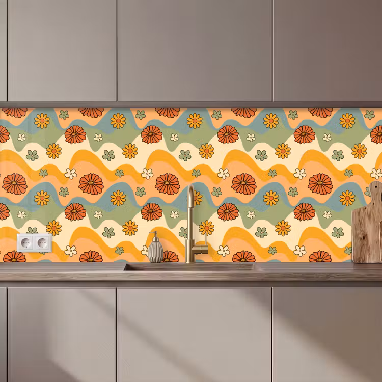 Schienale cucina - Modelli - Fiori - Vintage — 1