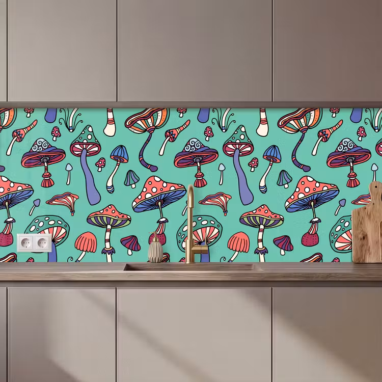 Schienale cucina - Modelli - Vintage - Funghi - Natura — 1