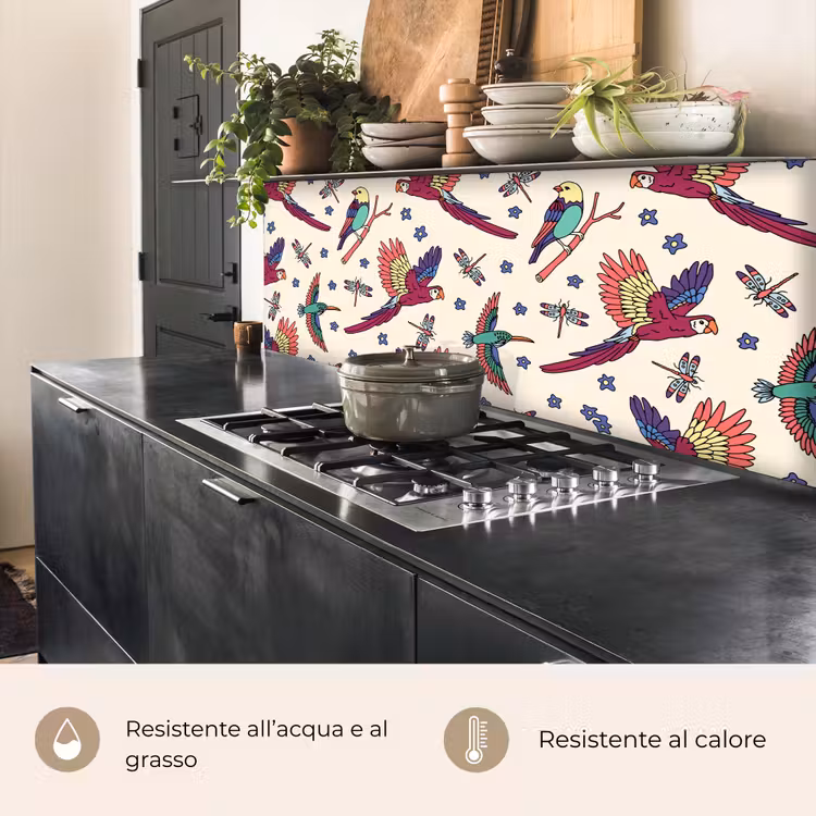 Schienale cucina - Modelli - Vintage - Uccelli — 5