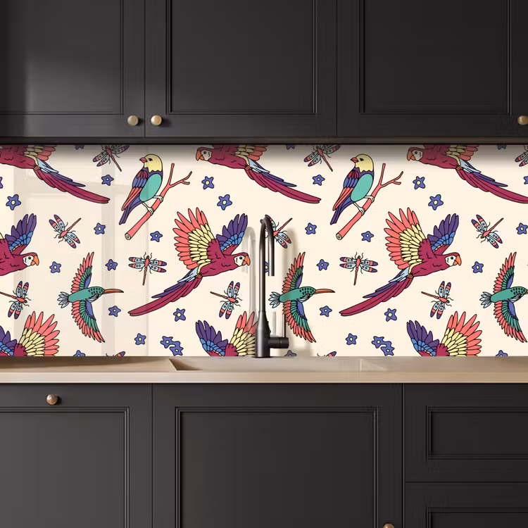 Schienale cucina - Modelli - Vintage - Uccelli — 6