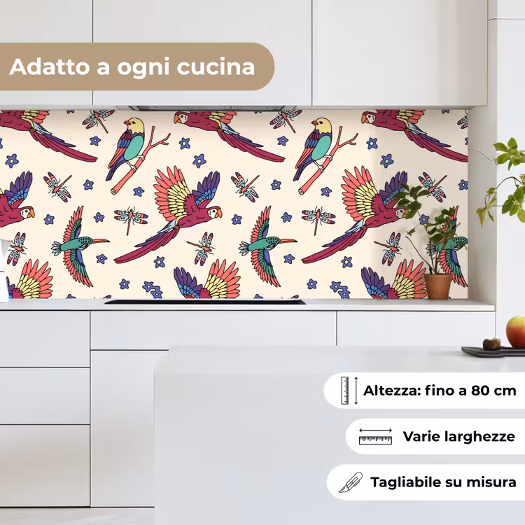 Schienale cucina - Modelli - Vintage - Uccelli — 7