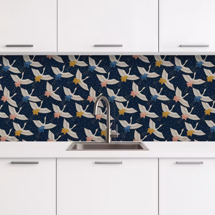 Schienale cucina - Uccelli - Notte - Giappone - Modelli — 4