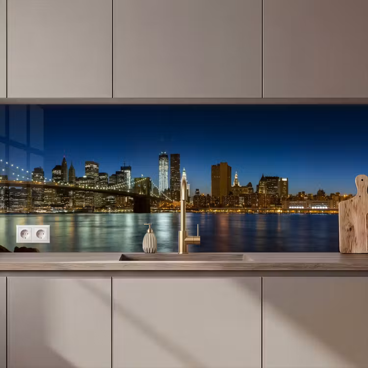 Schienale cucina - Luci della città - Sera - Skyline - Ponte — 1