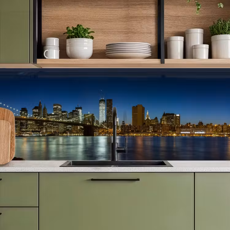 Schienale cucina - Luci della città - Sera - Skyline - Ponte — 8