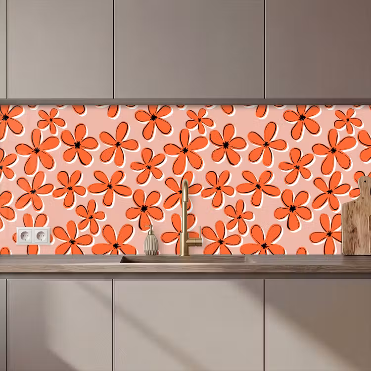 Schienale cucina - Modelli - Vintage - Fiori — 1