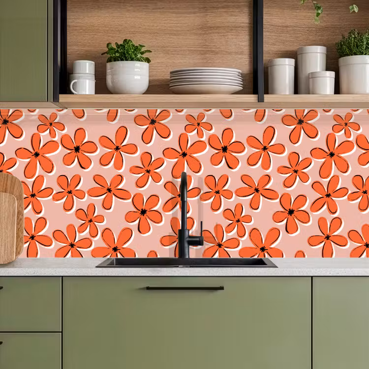 Schienale cucina - Modelli - Vintage - Fiori — 8