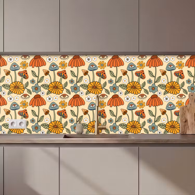 Schienale cucina - Modelli - Vintage - Fiori - Occhi — 1