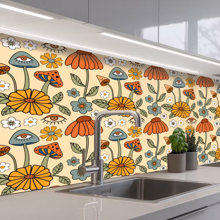 Schienale cucina - Modelli - Vintage - Fiori - Occhi — 2