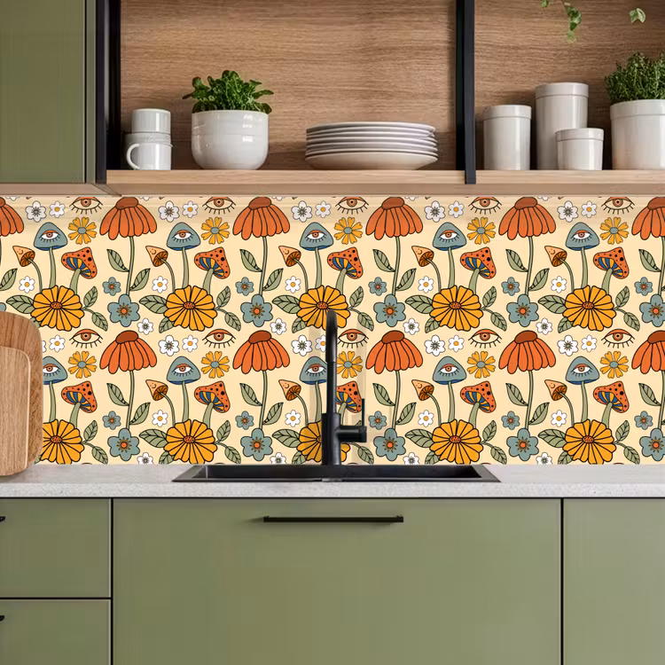 Schienale cucina - Modelli - Vintage - Fiori - Occhi — 8