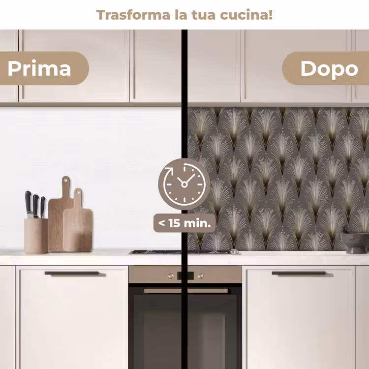 Schienale cucina - Travi a ventaglio - Oro - Antracite — 3