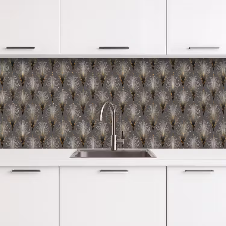 Schienale cucina - Travi a ventaglio - Oro - Antracite — 4