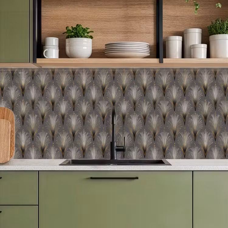 Schienale cucina - Travi a ventaglio - Oro - Antracite — 8