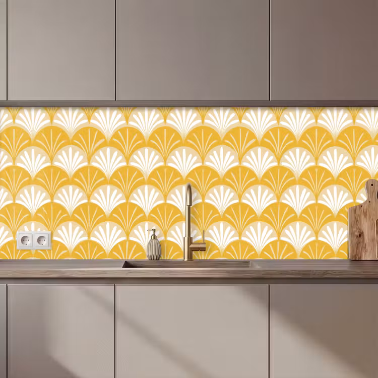 Schienale cucina - Ventaglio - Giallo - Arte — 1