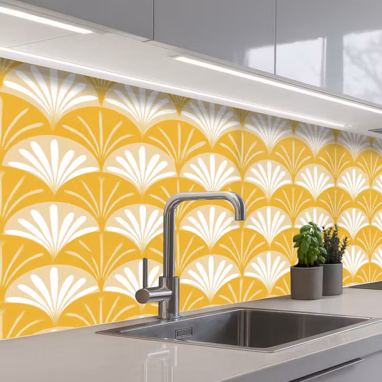 Schienale cucina - Ventaglio - Giallo - Arte — 2