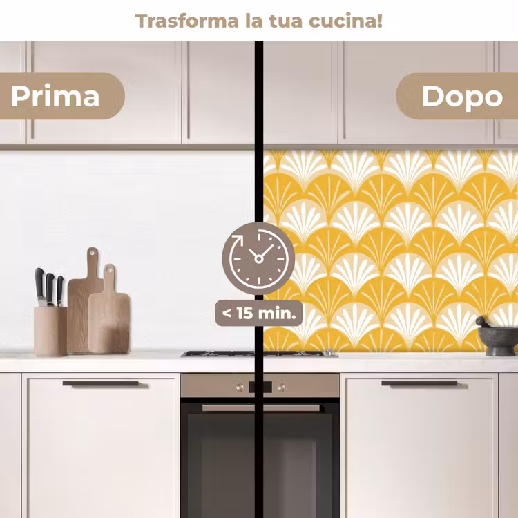 Schienale cucina - Ventaglio - Giallo - Arte — 3