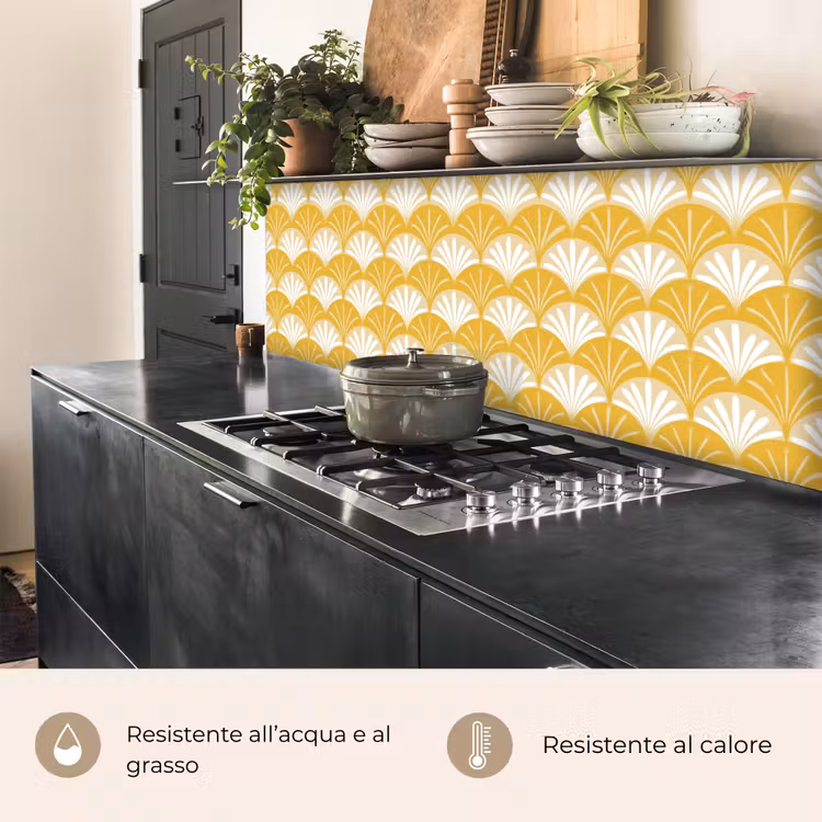 Schienale cucina - Ventaglio - Giallo - Arte — 5