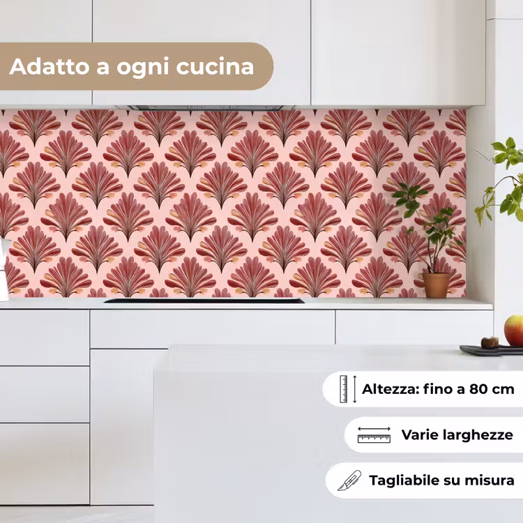 Schienale cucina - Ventaglio - Rosa - Rosso — 7