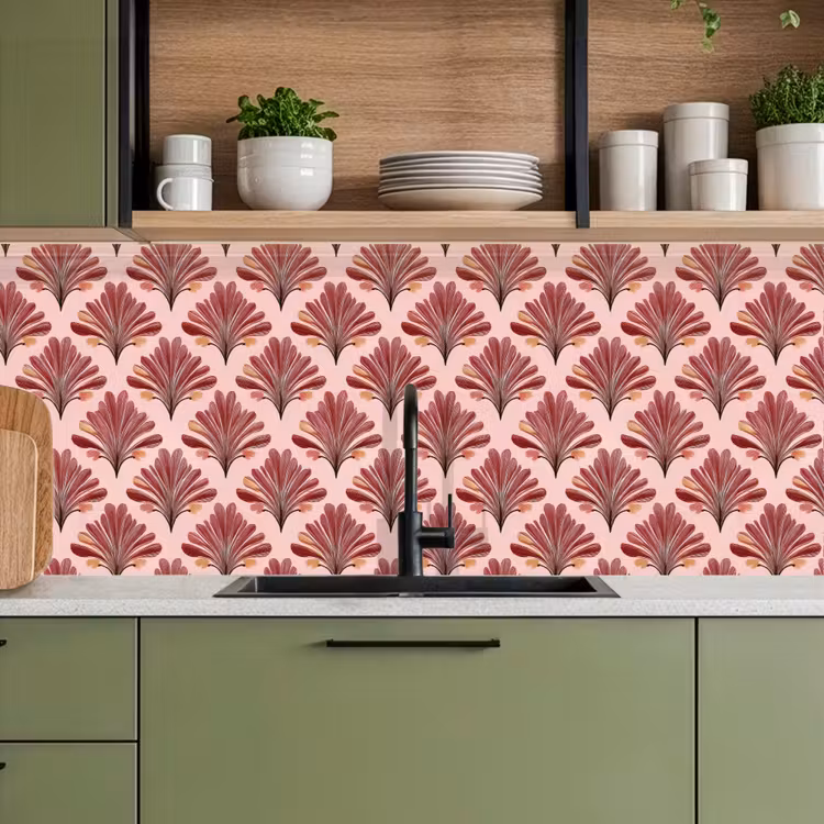 Schienale cucina - Ventaglio - Rosa - Rosso — 8