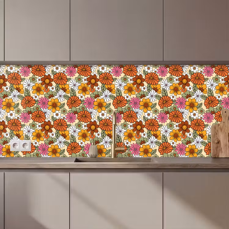 Schienale cucina - Vintage - Fiori - Modelli — 1