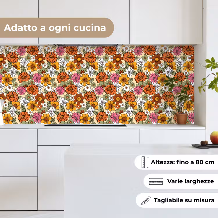 Schienale cucina - Vintage - Fiori - Modelli — 7